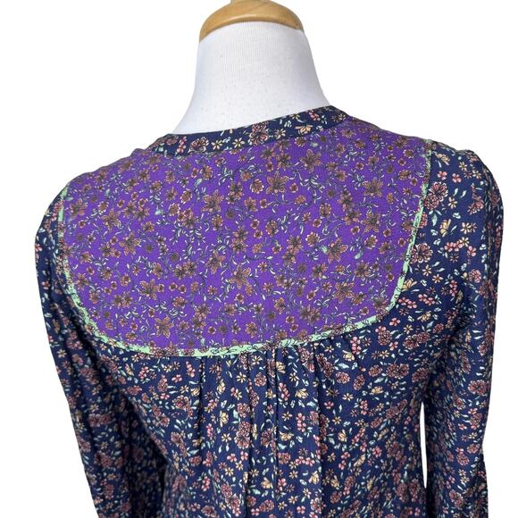VERONICA BEARD Betta floral blouse Green Purple Size 0 NWT - Picture 9 of 16